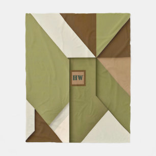 Bio geometrisches Monogramm Fleecedecke
