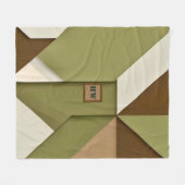 Bio geometrisches Monogramm Fleecedecke (Vorderseite (Horizontal))