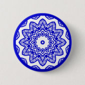Bio Geometry 012 - Royal Blue on White Button (Vorderseite)