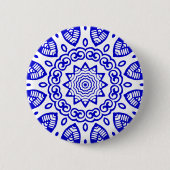 Bio Geometry 013 - Royal Blue on White Button (Vorderseite)