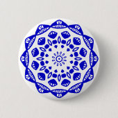 Bio Geometry 015 - Royal Blue on White Button (Vorderseite)