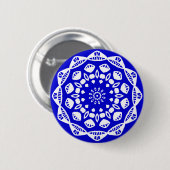 Bio Geometry 015 - White on Royal Blue Button (Vorne & Hinten)