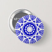Bio Geometry 016 - Royal Blue on White Button (Vorne & Hinten)