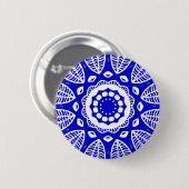 Bio Geometry 016 - White on Royal Blue Button (Vorne & Hinten)