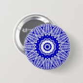 Bio Geometry 017 - White on Royal Blue Button (Vorne & Hinten)