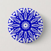 Bio Geometry 018 - White on Royal Blue Button (Vorderseite)