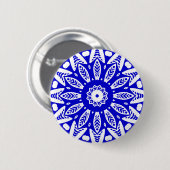 Bio Geometry 018 - White on Royal Blue Button (Vorne & Hinten)