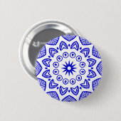 Bio Geometry 020 - Royal Blue on White Button (Vorne & Hinten)