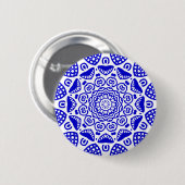 Bio Geometry 021 - Royal Blue on White Button (Vorne & Hinten)