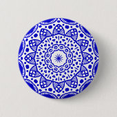 Bio Geometry 022 - Royal Blue on White Button (Vorderseite)
