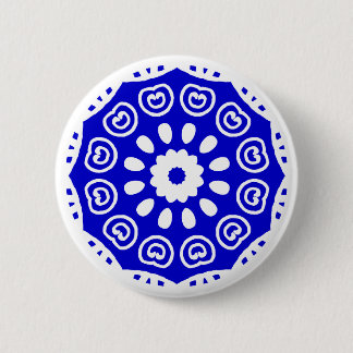 Bio Geometry 05 - White and Royal Blue Button
