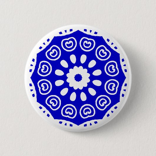 Bio Geometry 05 - White and Royal Blue Button (Vorderseite)