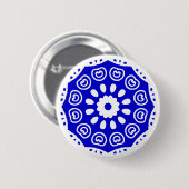 Bio Geometry 05 - White and Royal Blue Button (Vorne & Hinten)