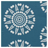 Bio Geometry 08 - White on Blue 00486b Stoff (Nahaufnahme)