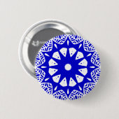 Bio Geometry 09 - White on Royal Blue Button (Vorne & Hinten)