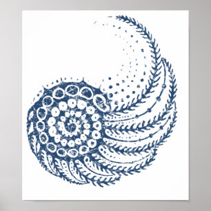 Bio gewundenes Blau Poster