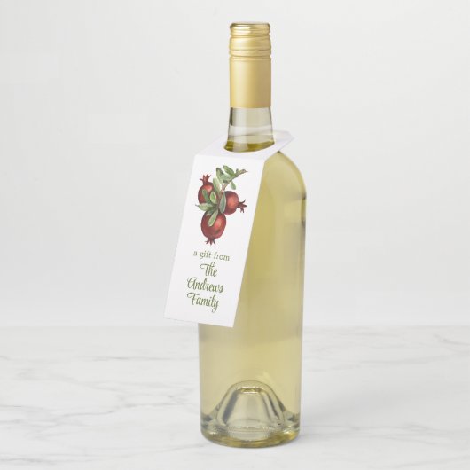 Bio Granatäpfel Flaschenanhänger (Angewinkelt)