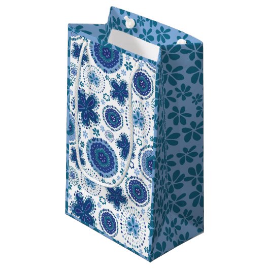 Bio Gras des Medaillonentwurfs w/blue Kleine Geschenktüte (Vorderseite Schrägansicht)