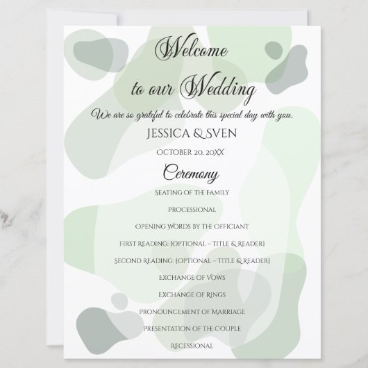 Bio Greenery Geometric Abstrakt Wedding (Vorderseite)