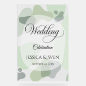 Bio Greenery Geometric Abstrakt Wedding Acrylschild (Vorderseite)
