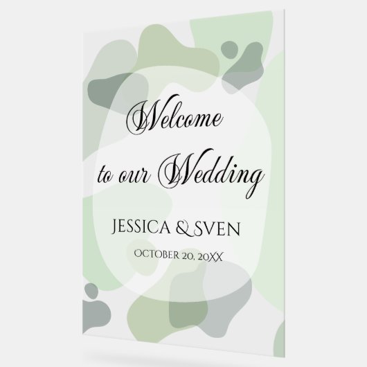 Bio Greenery Geometric Abstrakt Wedding Acrylschild (Winkel)