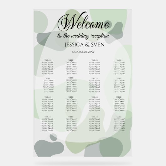 Bio Greenery Geometric Abstrakt Wedding Acrylschild (Vorderseite)