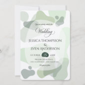 Bio Greenery Geometric Abstrakt Wedding Einladung (Vorderseite)