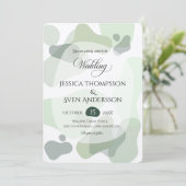 Bio Greenery Geometric Abstrakt Wedding Einladung (Stehend Vorderseite)