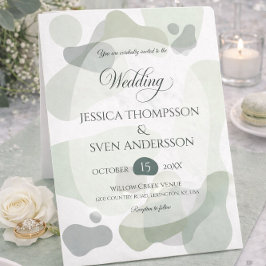 Bio Greenery Geometric Abstrakt Wedding Einladung
