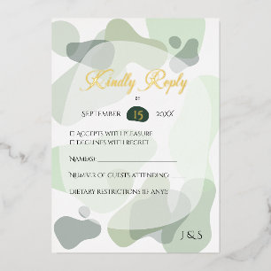 Bio Greenery Geometric Abstrakt Wedding Folieneinladung