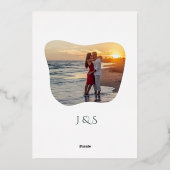 Bio Greenery Geometric Abstrakt Wedding Folieneinladung (Rückseite)