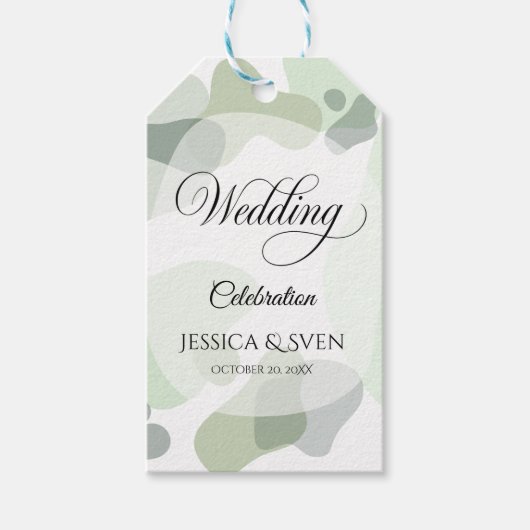 Bio Greenery Geometric Abstrakt Wedding Geschenkanhänger (Vorderseite)