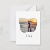 Bio Greenery Geometric Abstrakt Wedding Mitteilungskarte (Rückseite)