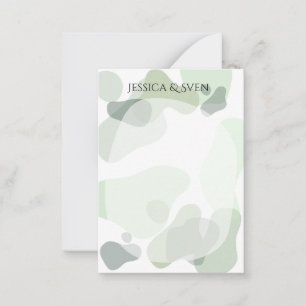 Bio Greenery Geometric Abstrakt Wedding Mitteilungskarte