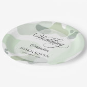Bio Greenery Geometric Abstrakt Wedding Pappteller (Schrägansicht)
