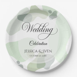 Bio Greenery Geometric Abstrakt Wedding Pappteller