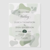 Bio Greenery Geometric Abstrakt Wedding Pergament Einladungen (Vorderseite)