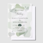 Bio Greenery Geometric Abstrakt Wedding Pergament Einladungen (Versetzt)