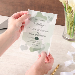 Bio Greenery Geometric Abstrakt Wedding Pergament Einladungen