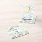 Bio Greenery Geometric Abstrakt Wedding Rechteckiger Pappuntersetzer (Vor Ort)