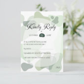 Bio Greenery Geometric Abstrakt Wedding RSVP Karte (Stehend Vorderseite)