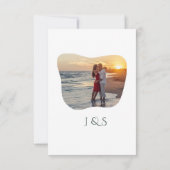 Bio Greenery Geometric Abstrakt Wedding RSVP Karte (Rückseite)