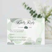 Bio Greenery Geometric Abstrakt Wedding RSVP Karte (Stehend Vorderseite)