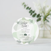 Bio Greenery Geometric Abstrakt Wedding Save The Date (Stehend Vorderseite)