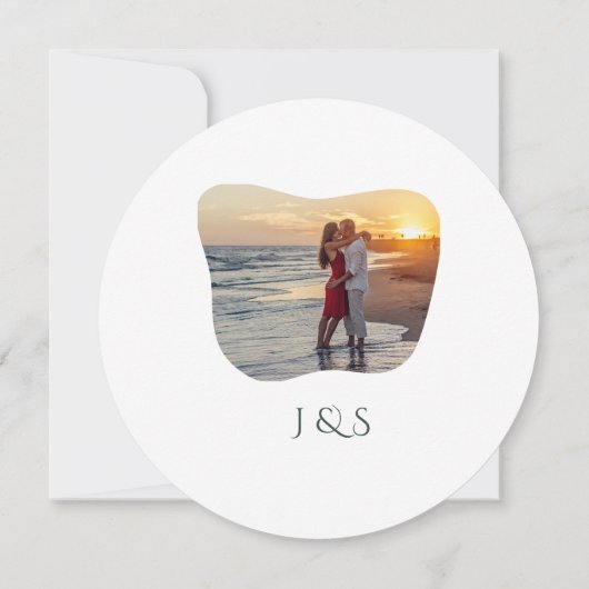 Bio Greenery Geometric Abstrakt Wedding Save The Date (Rückseite)