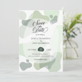 Bio Greenery Geometric Abstrakt Wedding Save The Date (Stehend Vorderseite)
