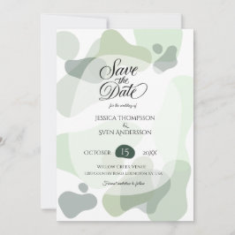 Bio Greenery Geometric Abstrakt Wedding Save The Date
