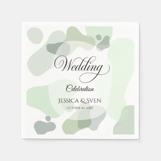 Bio Greenery Geometric Abstrakt Wedding Serviette (Vorderseite)