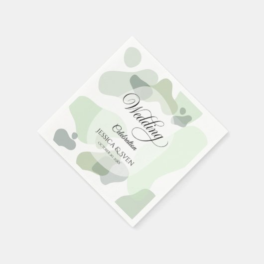 Bio Greenery Geometric Abstrakt Wedding Serviette (Ecke)