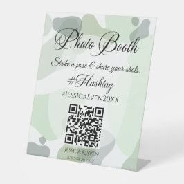 Bio Greenery Geometric Wedding Foto Stand Sockelschild